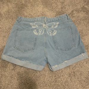 Jean shorts.